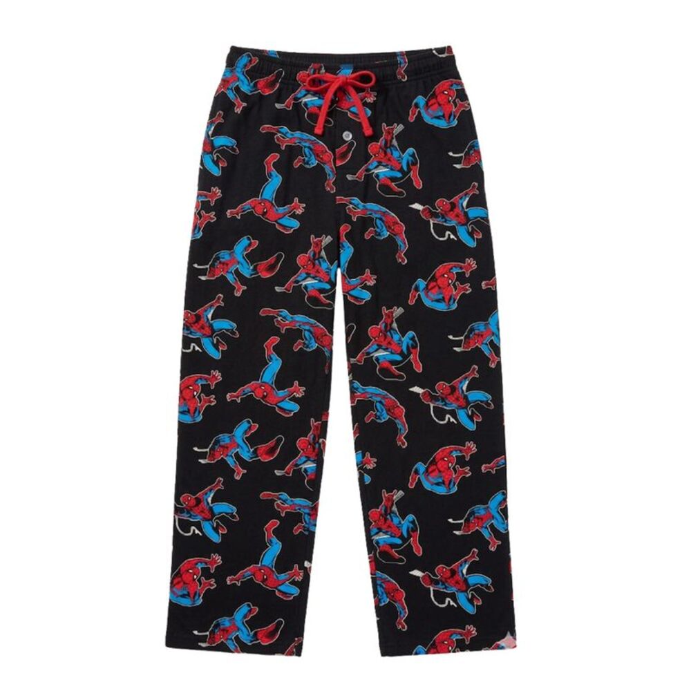Men's Marvel Spider-Man Lounge Pants Mens Pajama Sleepwear All Over Print Black